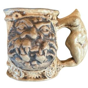 1971 JIM RUMPH ART SIGNED POTTERY OGRE MONSTER NAUGHTY MUG WHIMSIGOTH GOBLIN